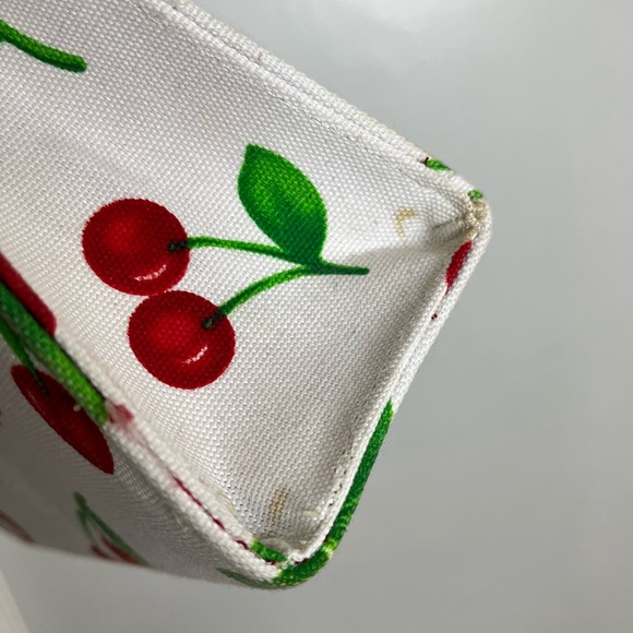 Vintage Y2K Kate Spade Canvas Cherry Print Shoulder Bag - Picture 8 of 16